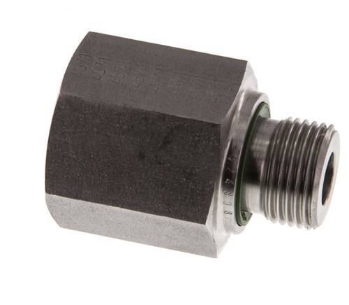 G 3/8'' x G 1/2'' M/F Stainless steel Reducing Adapter 630 Bar - Hydraulic