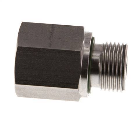 G 3/8'' x G 1/4'' M/F Stainless steel Reducing Adapter 630 Bar - Hydraulic