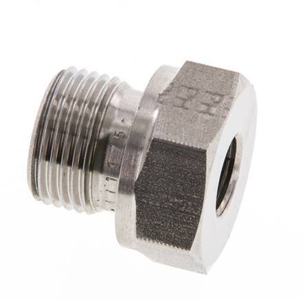 G 3/8'' x G 1/8'' M/F Stainless steel Reducing Adapter 630 Bar - Hydraulic