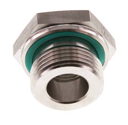 G 1'' x G 1/2'' M/F Stainless steel Reducing Adapter 400 Bar - Hydraulic