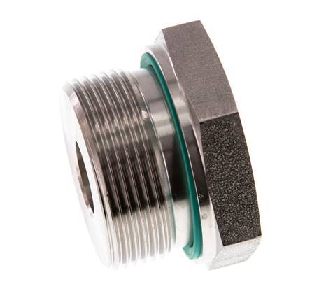 G 1 1/2'' x G 1/2'' M/F Stainless steel Reducing Adapter 315 Bar - Hydraulic