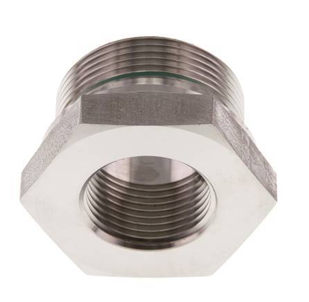 G 1 1/2'' x G 1'' M/F Stainless steel Reducing Adapter 315 Bar - Hydraulic