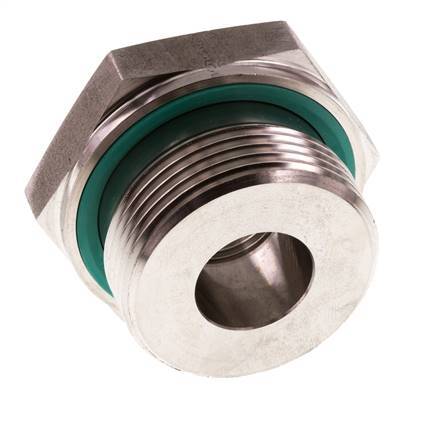 G 1 1/4'' x G 1/2'' M/F Stainless steel Reducing Adapter 400 Bar - Hydraulic