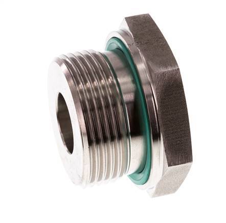 G 1 1/4'' x G 1/2'' M/F Stainless steel Reducing Adapter 400 Bar - Hydraulic