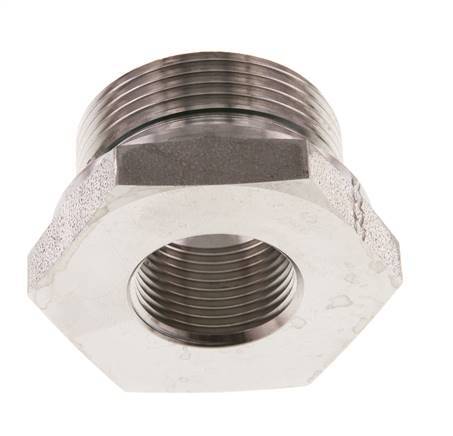 G 1 1/4'' x G 3/4'' M/F Stainless steel Reducing Adapter 400 Bar - Hydraulic