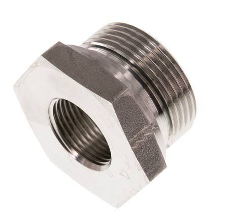 G 1 1/4'' x G 3/4'' M/F Stainless steel Reducing Adapter 400 Bar - Hydraulic