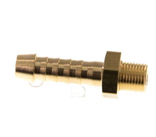 M8x0.75 Male x 6mm Brass Hose barb 16 Bar [5 Pieces]
