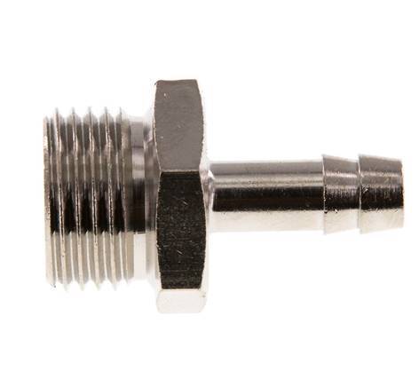 G 1/2'' Male x 8mm Nickel plated Brass Hose barb 16 Bar [2 Pieces]