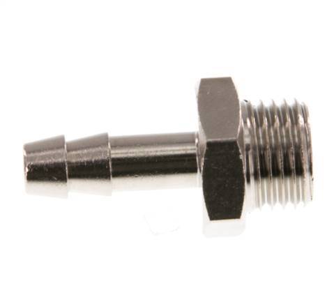 G 1/4'' Male x 6mm Nickel plated Brass Hose barb 16 Bar [5 Pieces]