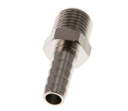 R 1/4'' Male x 8mm Nickel plated Brass Hose barb 16 Bar [5 Pieces]