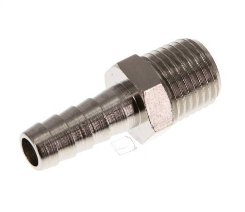 R 1/4'' Male x 8mm Nickel plated Brass Hose barb 16 Bar [5 Pieces]