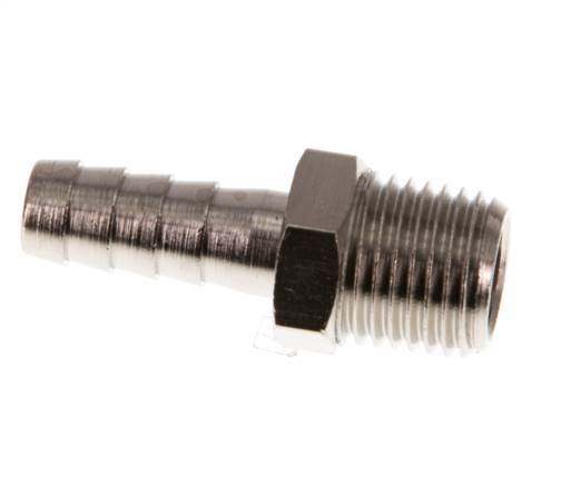 R 1/4'' Male x 8mm Nickel plated Brass Hose barb 16 Bar [5 Pieces]