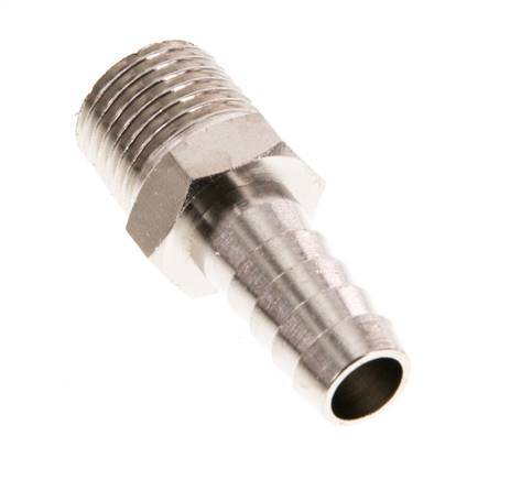 R 1/4'' Male x 9mm Nickel plated Brass Hose barb 16 Bar [5 Pieces]