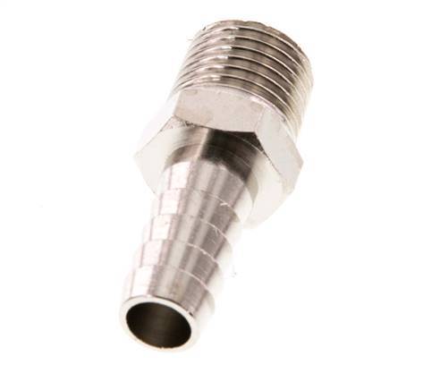 R 1/4'' Male x 9mm Nickel plated Brass Hose barb 16 Bar [5 Pieces]