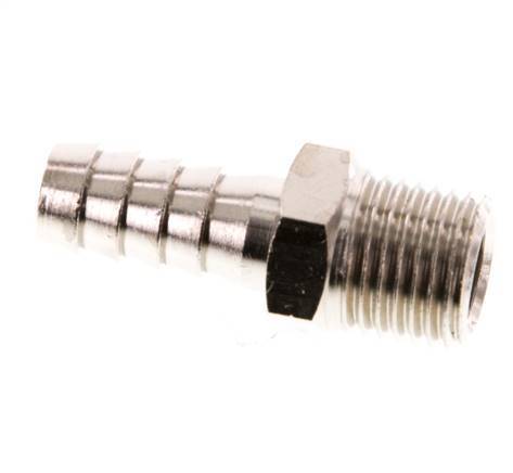R 1/4'' Male x 9mm Nickel plated Brass Hose barb 16 Bar [5 Pieces]