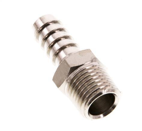 R 1/4'' Male x 9mm Nickel plated Brass Hose barb 16 Bar [5 Pieces]