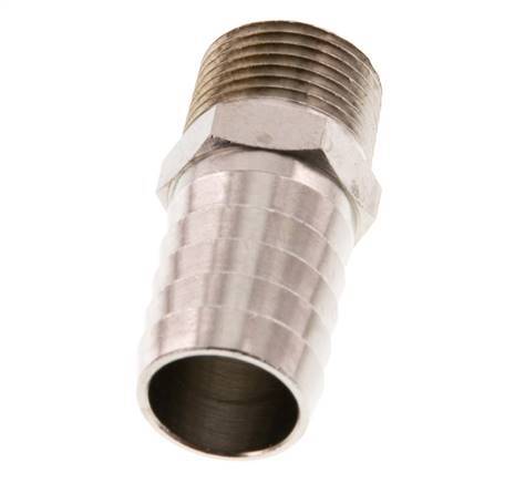 R 3/8'' Male x 16mm Nickel plated Brass Hose barb 16 Bar [2 Pieces]