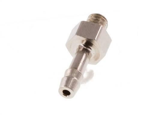 M3 Male x 2mm Nickel plated Brass Hose barb 16 Bar [2 Pieces]