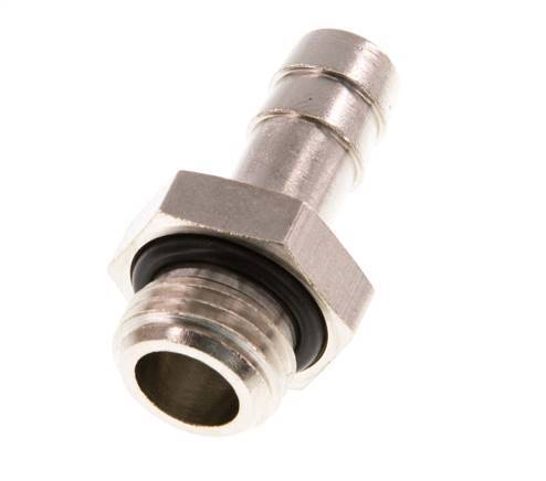 G 1/4'' Male x 8mm Nickel plated Brass Hose barb with NBR Seal 30 Bar [5 Pieces]