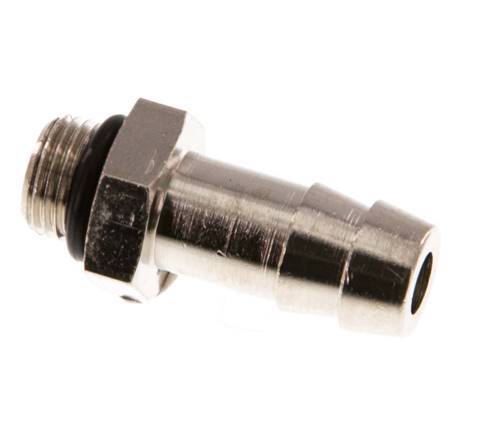 G 1/8'' Male x 9mm Nickel plated Brass Hose barb with NBR Seal 30 Bar [5 Pieces]