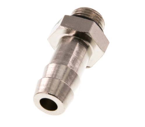 G 1/8'' Male x 9mm Nickel plated Brass Hose barb with NBR Seal 30 Bar [5 Pieces]