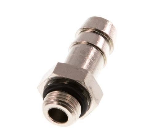G 1/8'' Male x 9mm Nickel plated Brass Hose barb with NBR Seal 30 Bar [5 Pieces]
