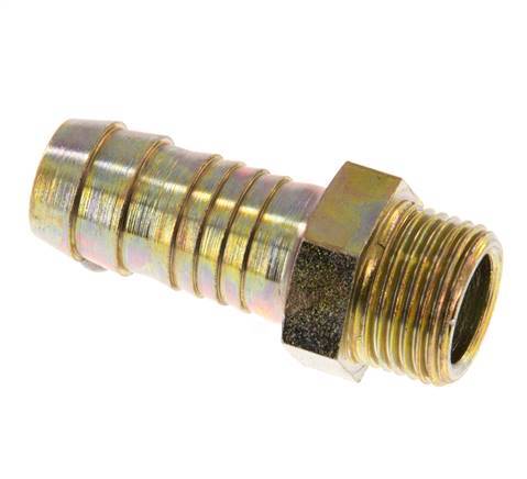 G 3/8'' Male x 13mm Zinc plated Steel Hose barb 25 Bar [2 Pieces]