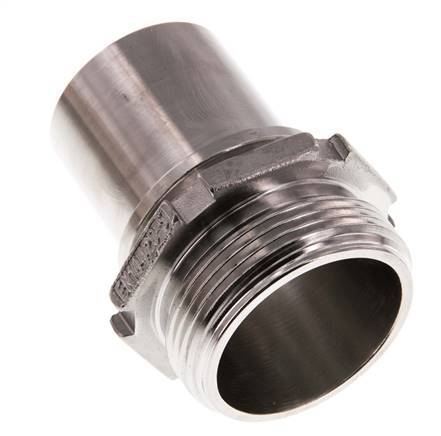 G 1 1/2'' Male x 38mm Stainless steel Hose barb with Safety Collar DIN 2817