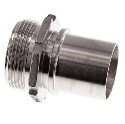 G 1 1/2'' Male x 38mm Stainless steel Hose barb with Safety Collar DIN 2817