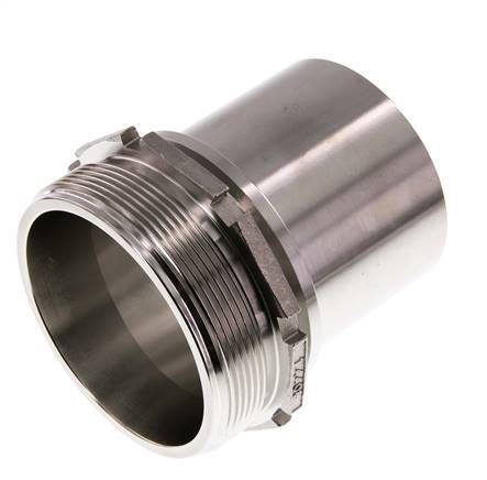 G 3'' Male x 75mm Stainless steel Hose barb with Safety Collar DIN 2817