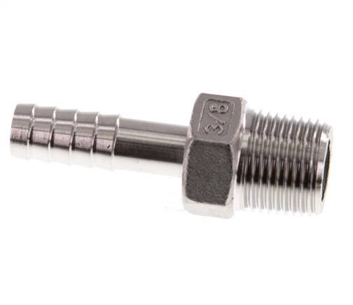 R 3/8'' Male x 9mm Stainless steel Hose barb 16 Bar