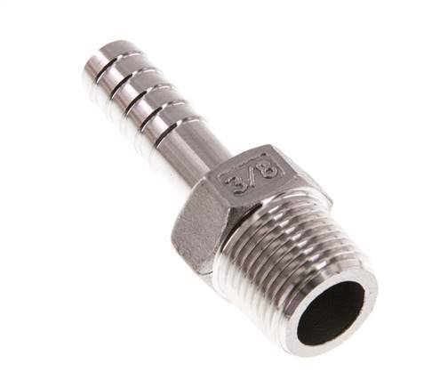 R 3/8'' Male x 9mm Stainless steel Hose barb 16 Bar