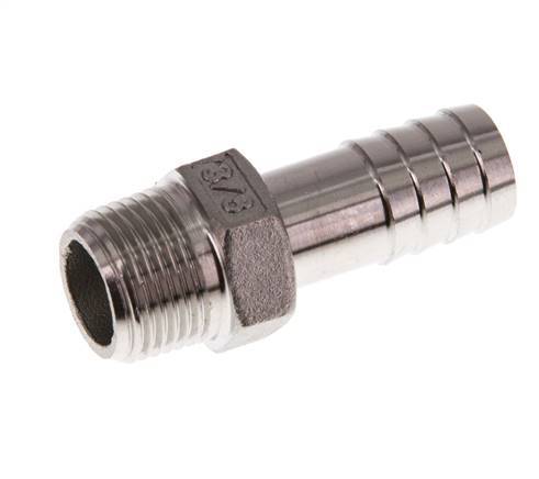 R 3/8'' Male x 13mm Stainless steel Hose barb 16 Bar