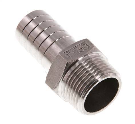 R 1'' Male x 25mm Stainless steel Hose barb 16 Bar