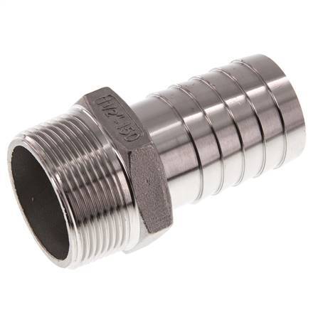 R 1 1/2'' Male x 38mm Stainless steel Hose barb 16 Bar