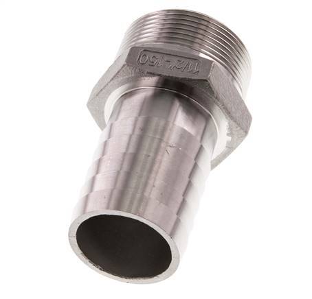 R 1 1/2'' Male x 38mm Stainless steel Hose barb 16 Bar