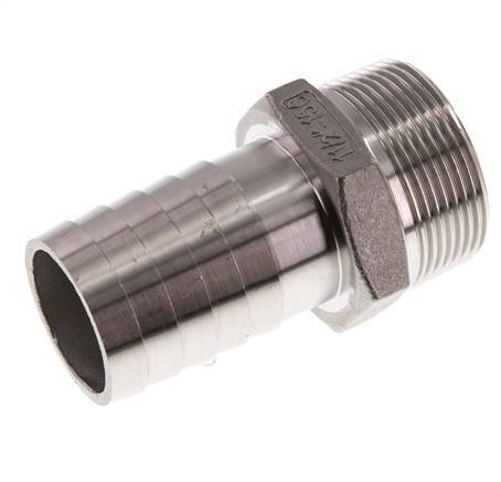 R 1 1/2'' Male x 38mm Stainless steel Hose barb 16 Bar