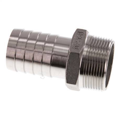 R 1 1/2'' Male x 38mm Stainless steel Hose barb 16 Bar