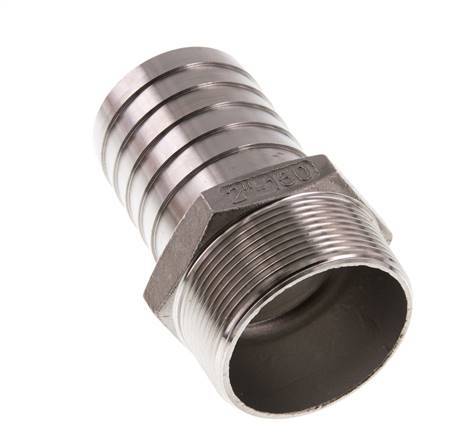 R 2'' Male x 50mm Stainless steel Hose barb 16 Bar