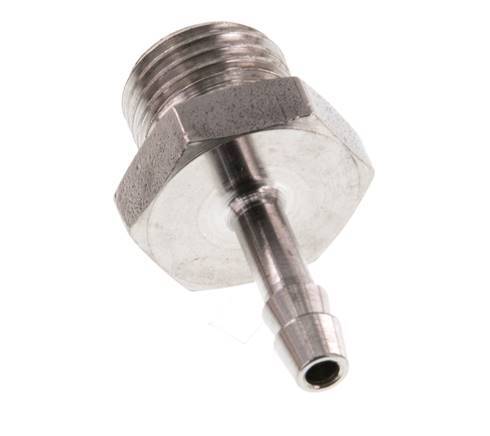 G 1/4'' Male x 4mm Stainless steel Hose barb 40 Bar