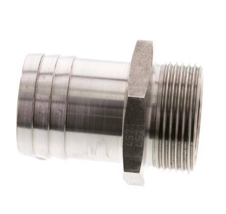 G 1 1/4'' Male x 38mm Stainless steel Hose barb 40 Bar
