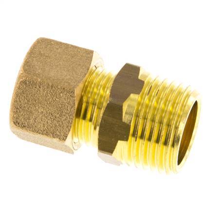 R 1/2'' Male x 12mm Brass Straight Compression Fitting 75 Bar DIN EN ...