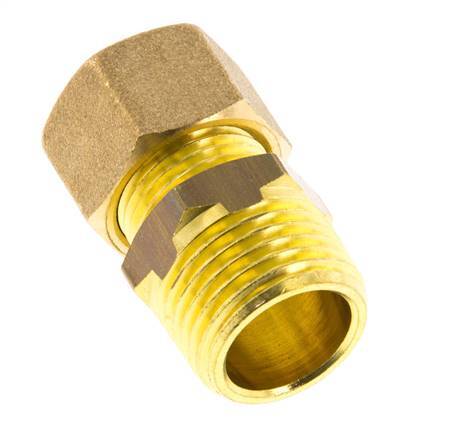 R 1/2'' Male x 12mm Brass Straight Compression Fitting 75 Bar DIN EN ...