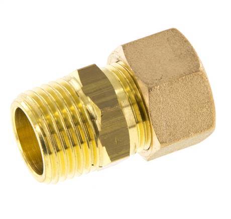 R 1/2'' Male x 14mm Brass Straight Compression Fitting 89 Bar DIN EN 1254-2
