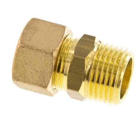 R 1/2'' Male x 14mm Brass Straight Compression Fitting 89 Bar DIN EN 1254-2