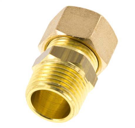 R 1/2'' Male x 14mm Brass Straight Compression Fitting 89 Bar DIN EN 1254-2