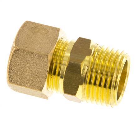 R 1/2'' Male x 15mm Brass Straight Compression Fitting 82 Bar DIN EN ...