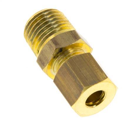 R 1/4'' Male x 6mm Brass Straight Compression Fitting 150 Bar DIN EN 1254-2 [2 Pieces]