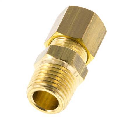 thumbnail image 2 of 10-Pack Brass Push To Connect Air Fittings - 1/4" OD Tube X 1/4" NPT Male Straight Connector 2 of 6