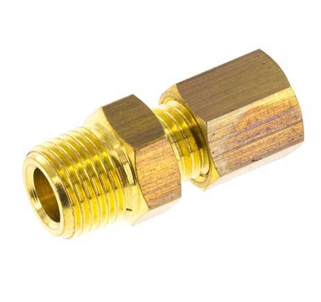 R 1/8'' Male x 4mm Brass Straight Compression Fitting 150 Bar DIN EN 1254-2 [2 Pieces]
